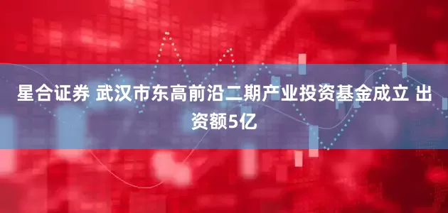 星合证券 武汉市东高前沿二期产业投资基金成立 出资额5亿